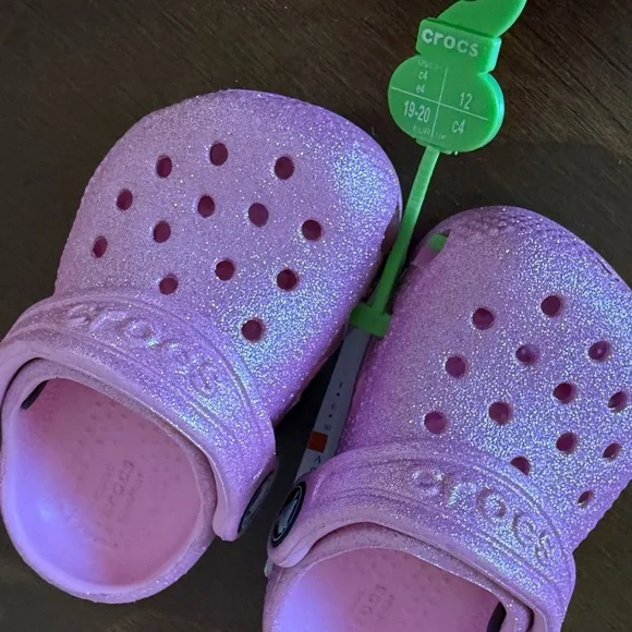 Crocs Kids' Sparkle Clogs in Pink - Picture 1 of 7